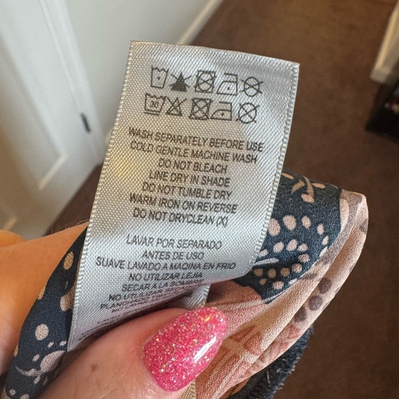 2 FOR $20 AVENUE Blue Orange Floral Semi Sheer Tunic Top Blouse 30/32 4X - Picture 7 of 9